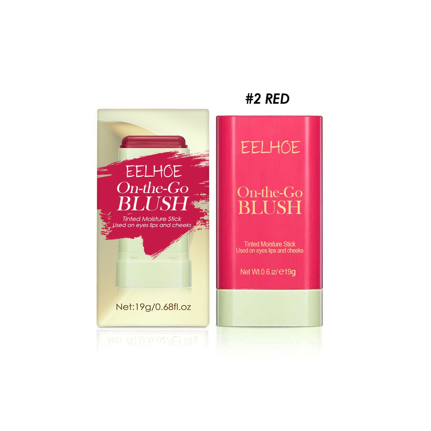 Eelhoe On The Go Blush Stick Waterproof Tinted Moisture Stick In Orange, Pink & Red
