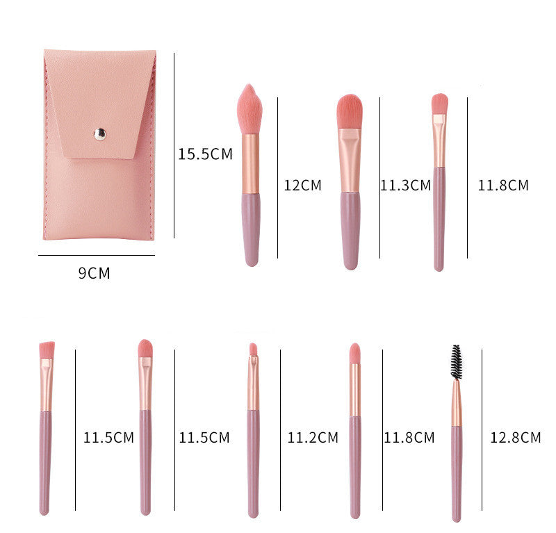 Makeup Brushes Set With Bag 8 PCS Foundation Blush Eyeshadow in Blue & Pink
