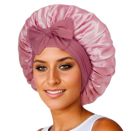 Hair Bonnet Silk Satin Bonnet Night Sleep Scarf With Tie Band For Women Hair